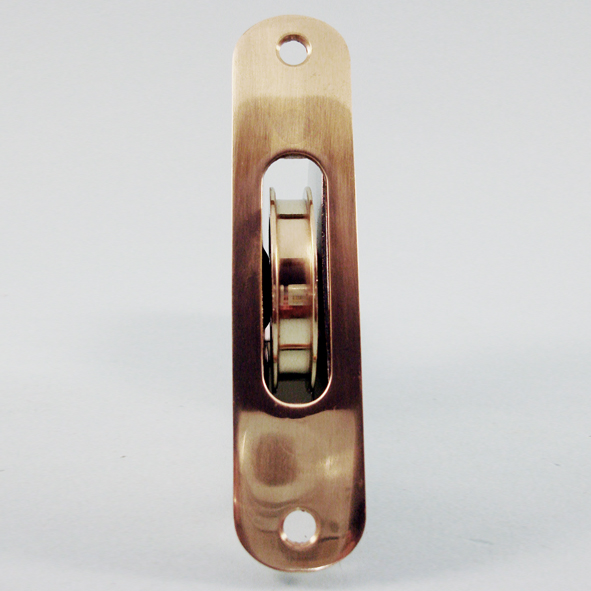 THD240/PB • Polished Brass • Radiused • Sash Pulley With Steel Body and 50mm [2] Brass Pulley